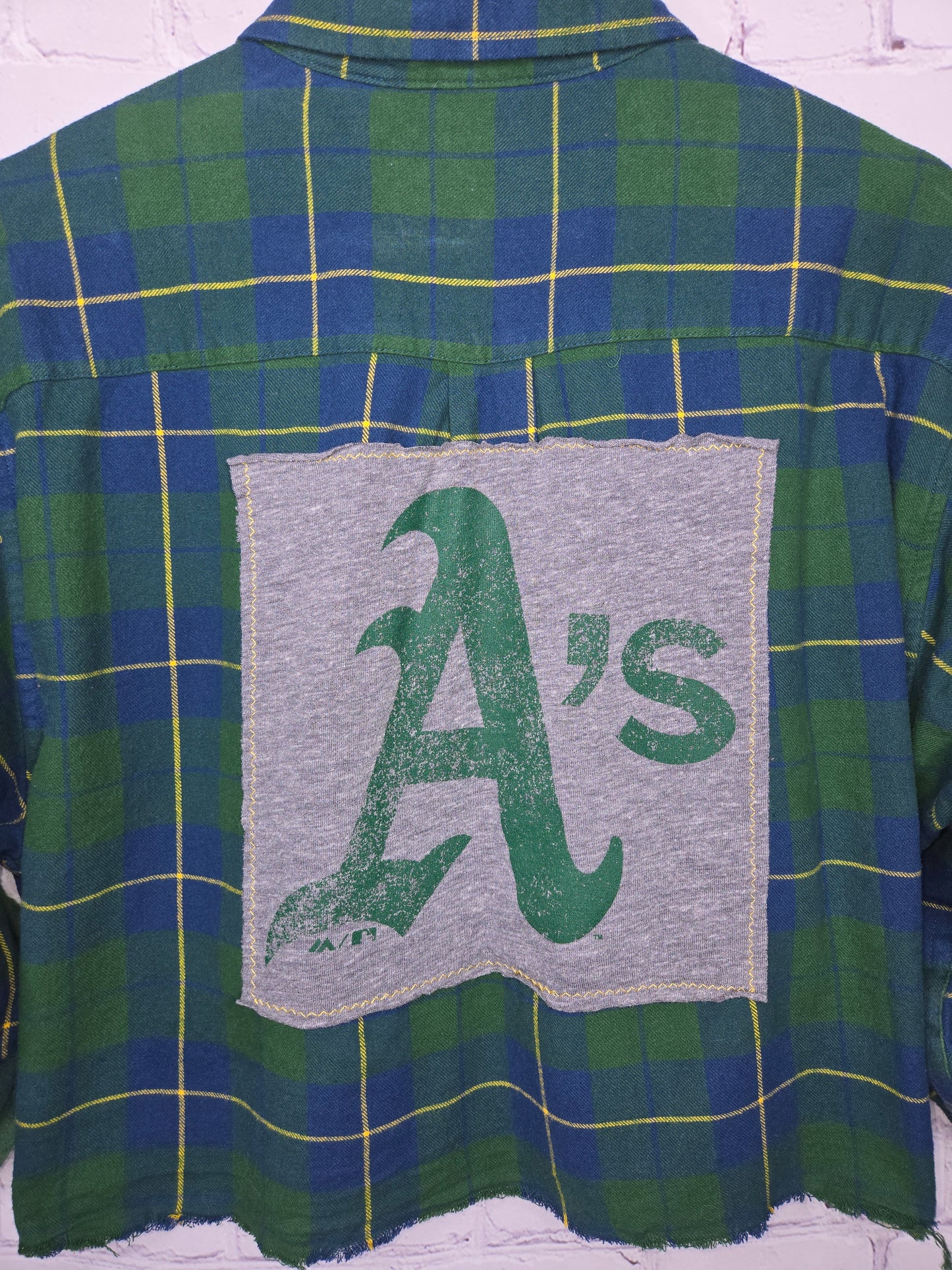 Oakland Athletics Crop Flannel