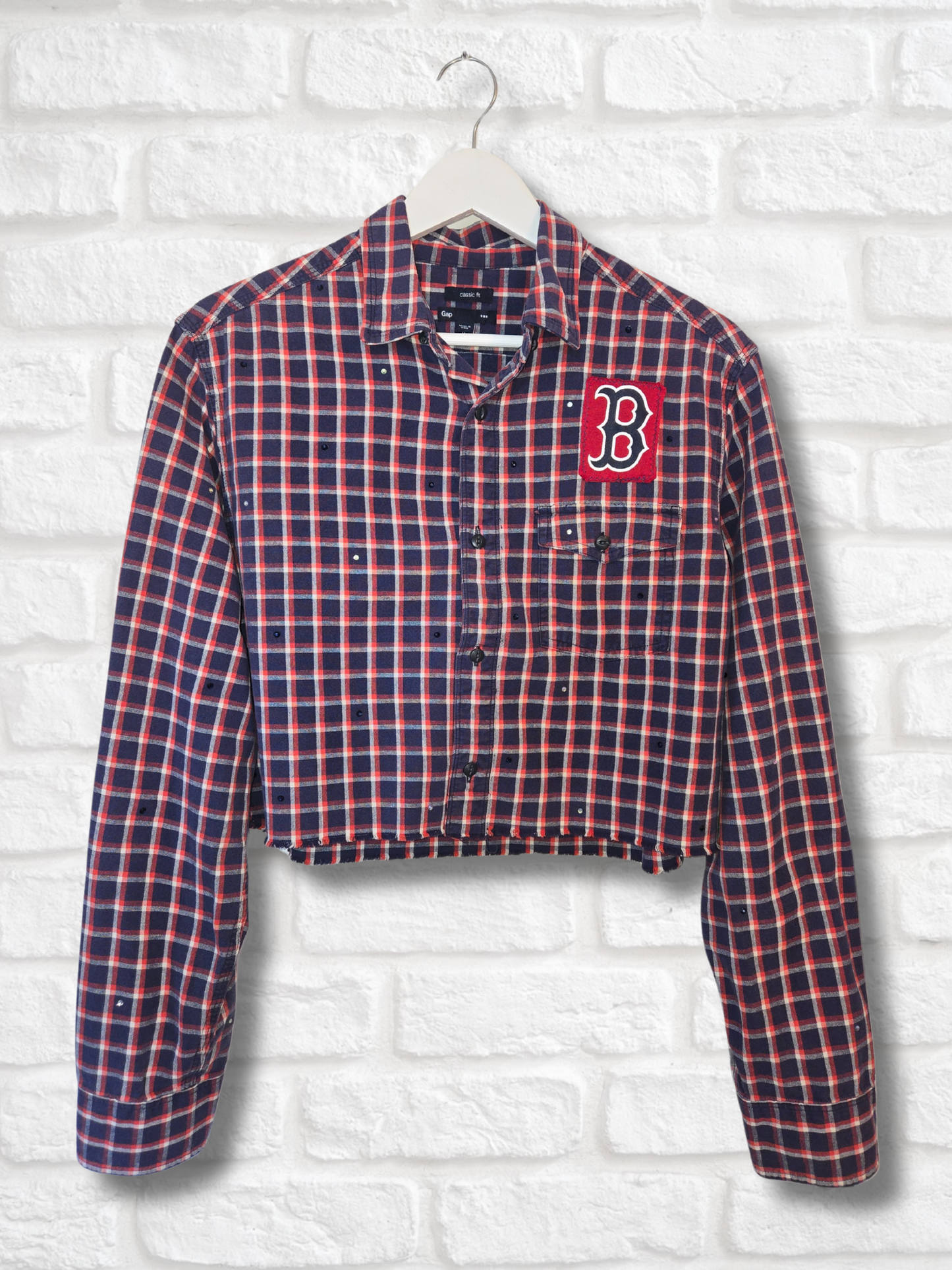 Boston Red Sox Crop Flannel