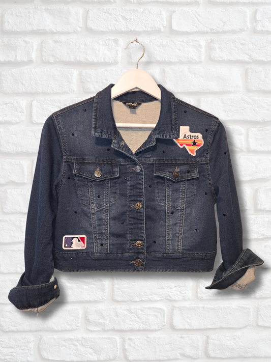 Houston Astros Rhinestone Crop Jacket