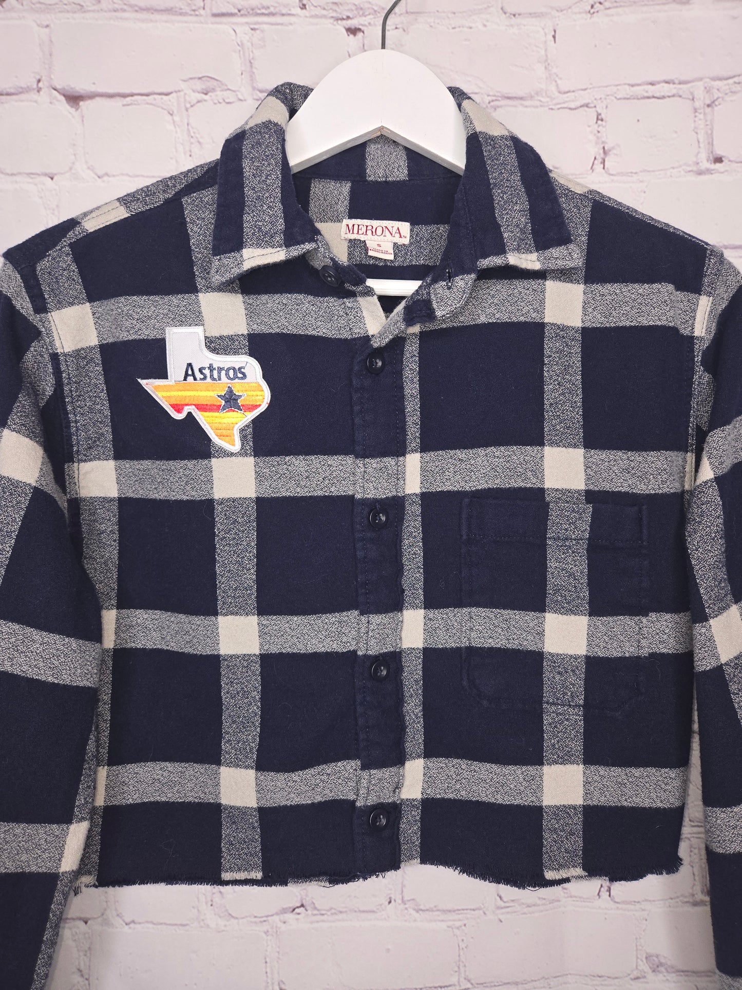 Houston Astros Crop Flannel