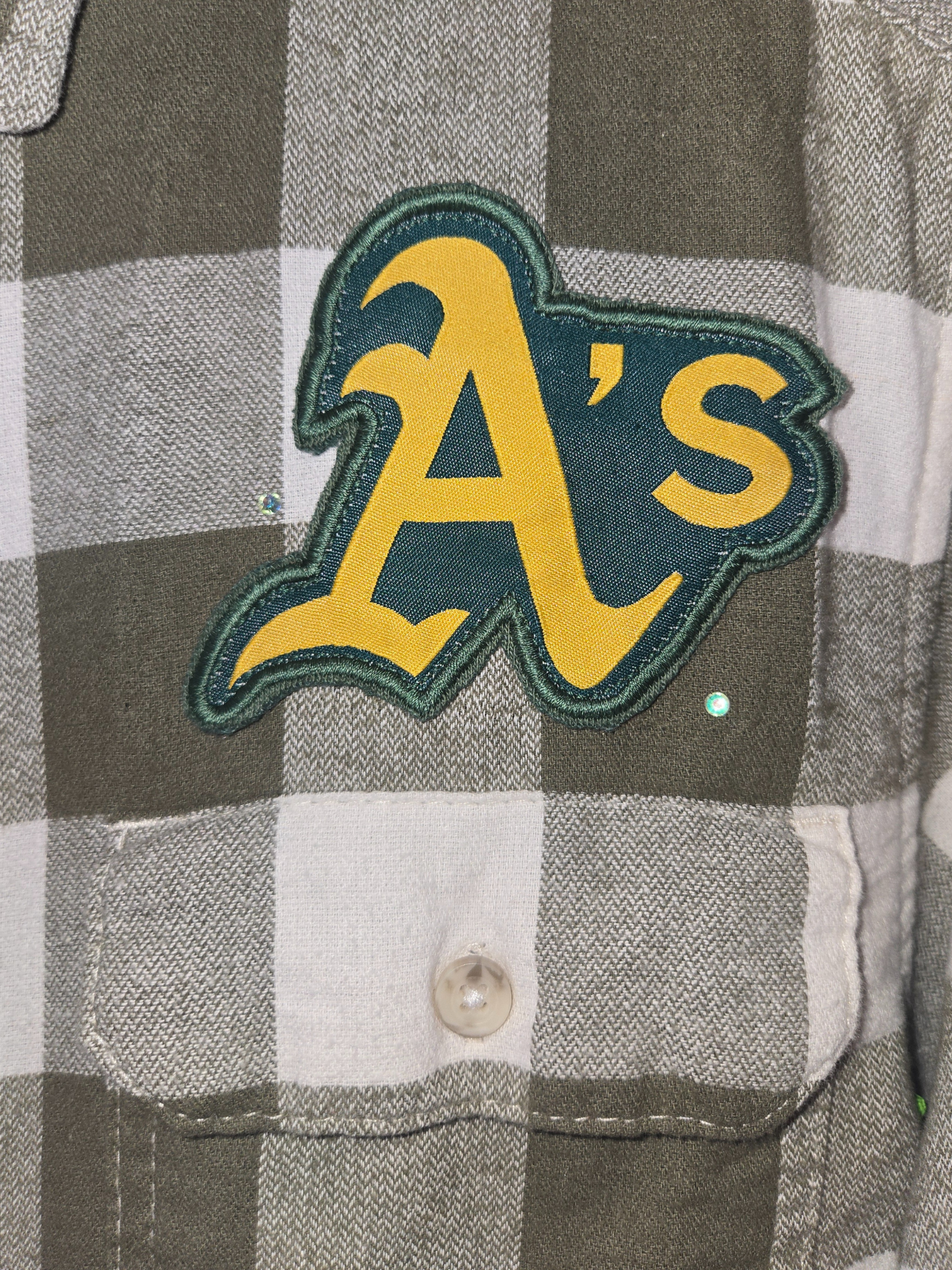 Oakland Athletics Crop Flannel