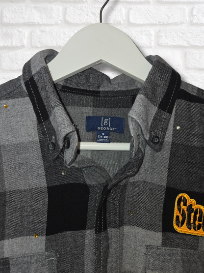 Pittsburgh Steelers Rhinestone Crop Flannel