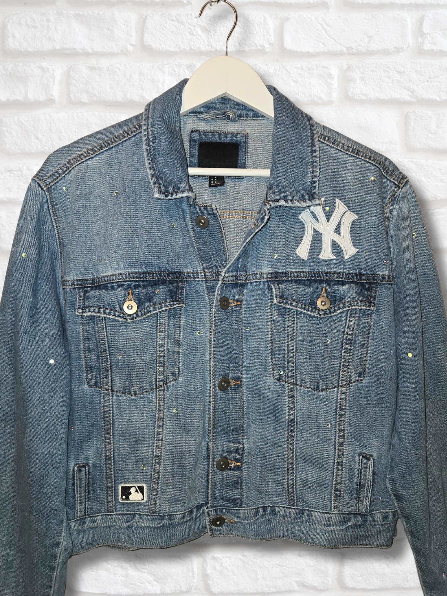 New York Yankees Rhinestone Crop Jacket