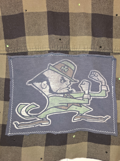 Notre Dame Rhinestone Crop Flannel