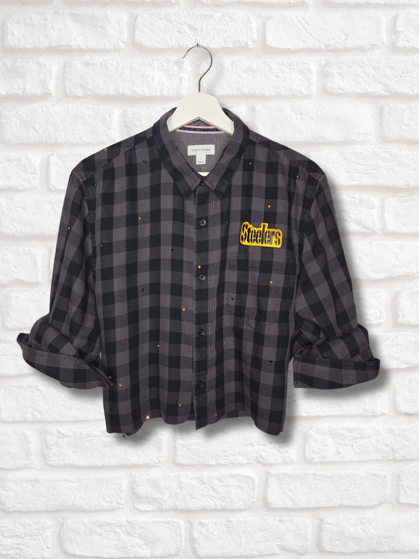 Pittsburgh Steelers Crop Flannel