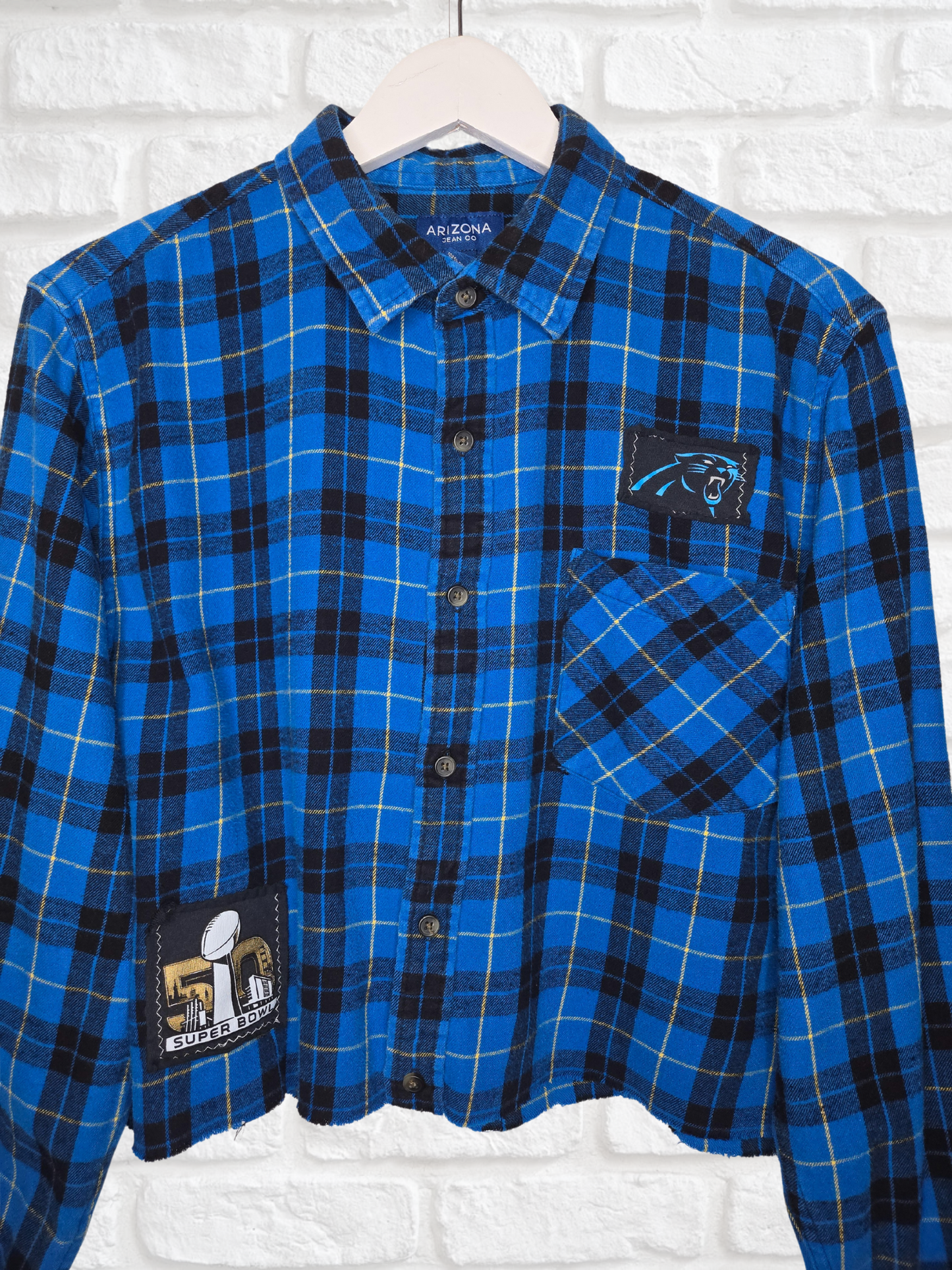 Carolina Panthers Crop Flannel