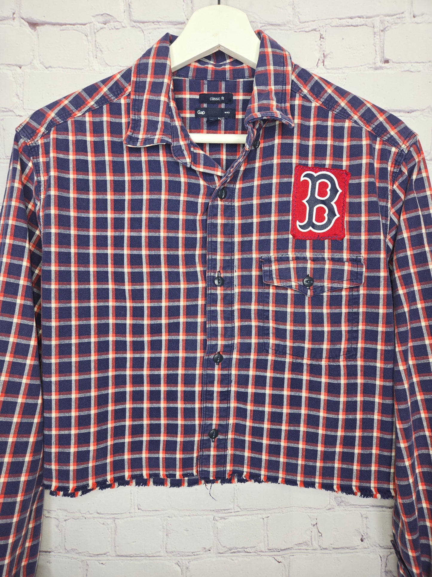 Boston Red Sox Crop Flannel