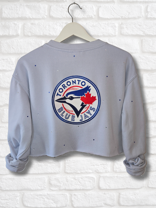Toronto Blue Jays Crop Zip-Up Sweatshirt