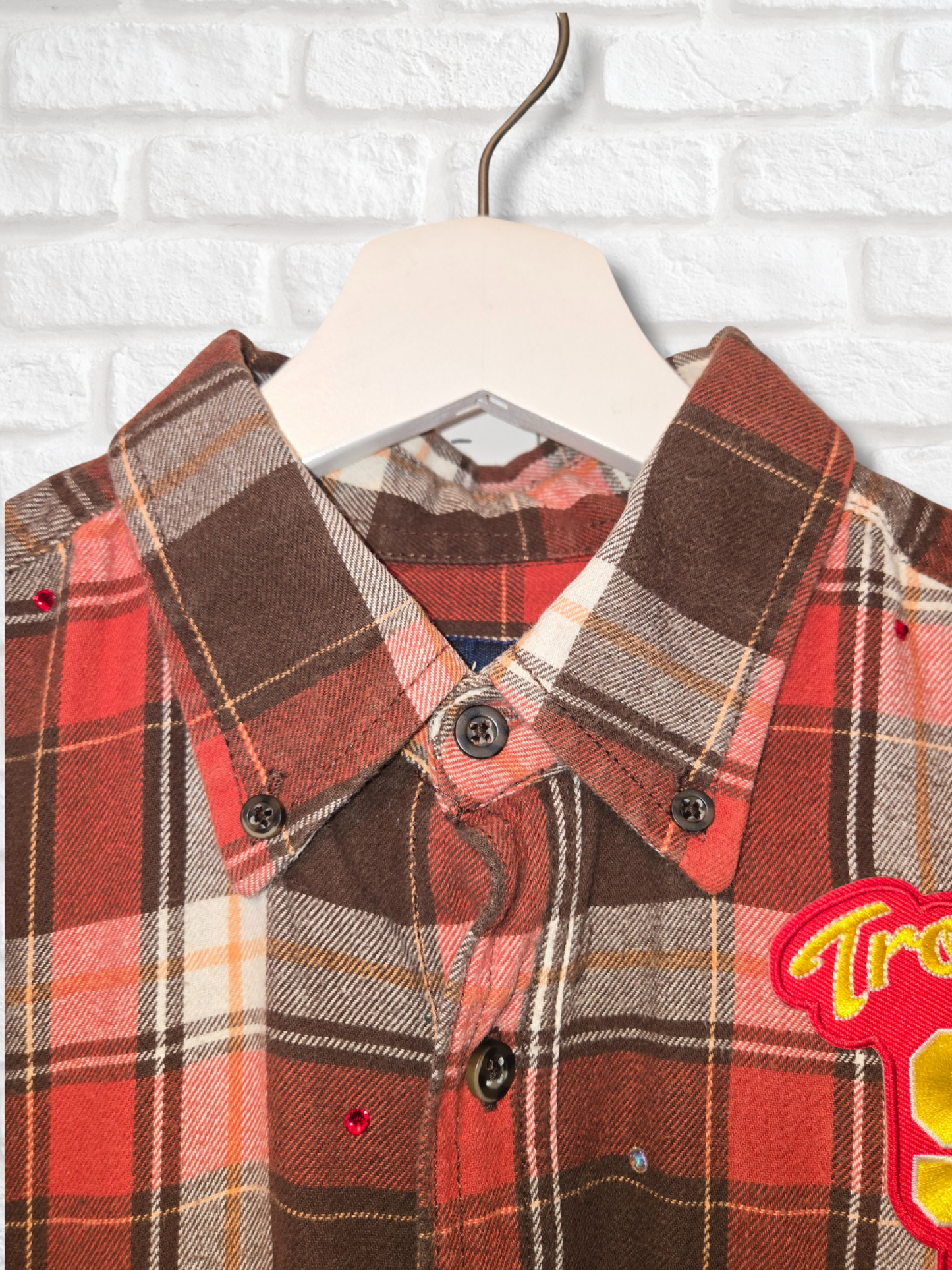 USC Trojans Crop Rhinestone Flannel