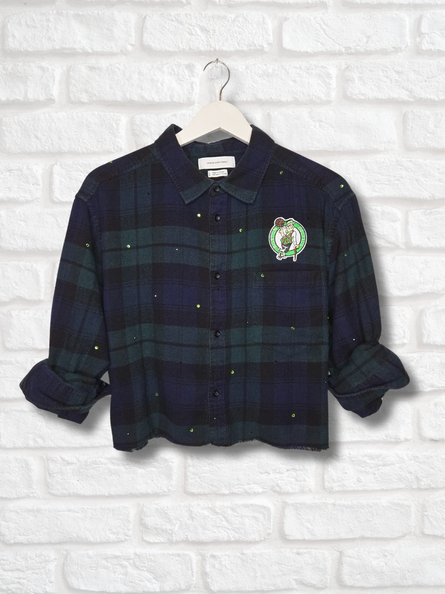 Boston Celtics Crop Flannel