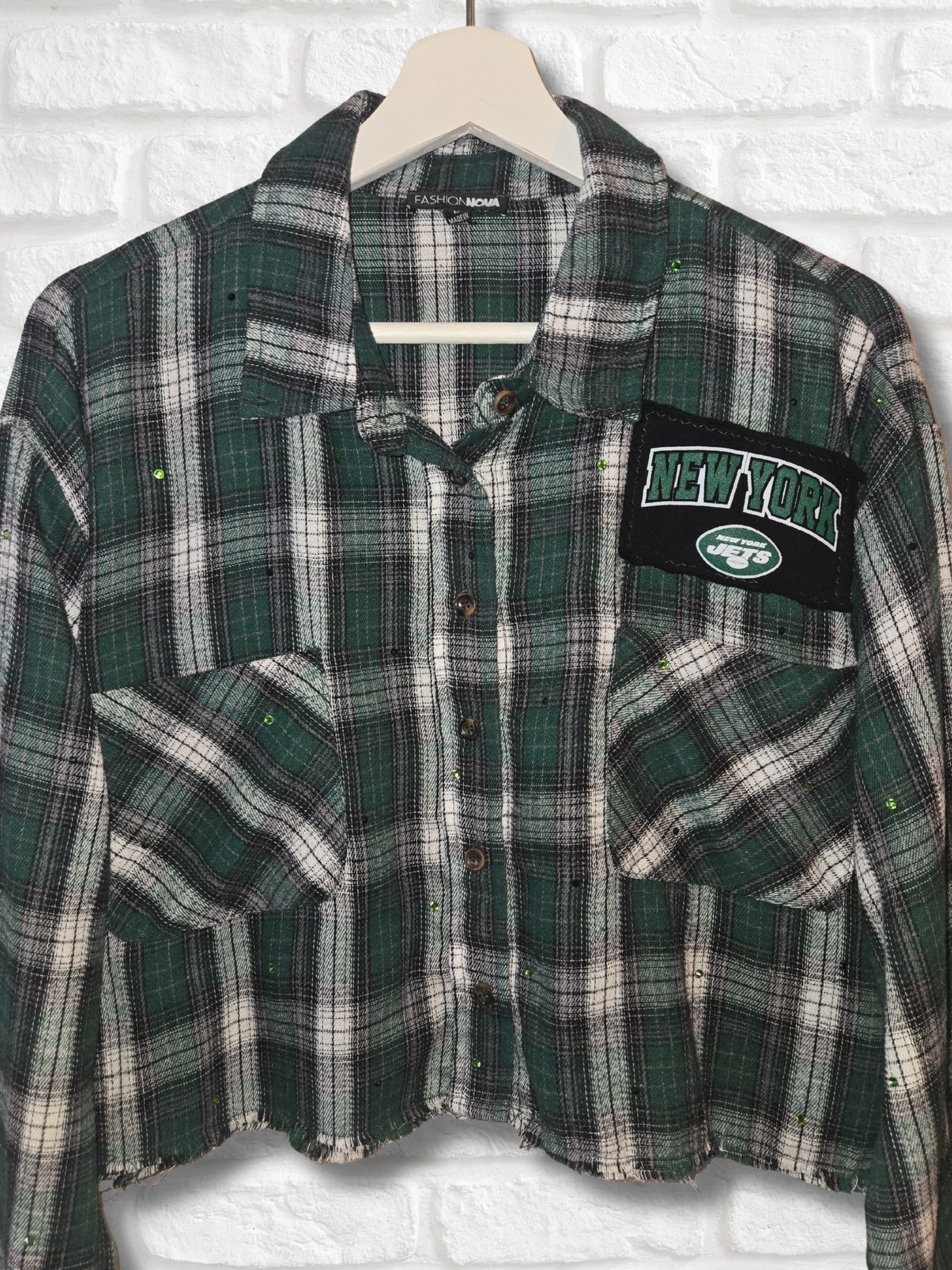 New York Jets Crop Flannel