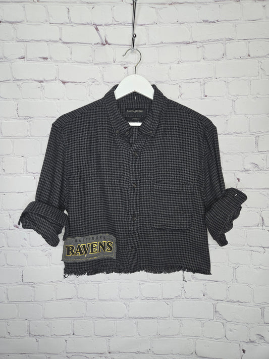 Baltimore Ravens Crop Flannel