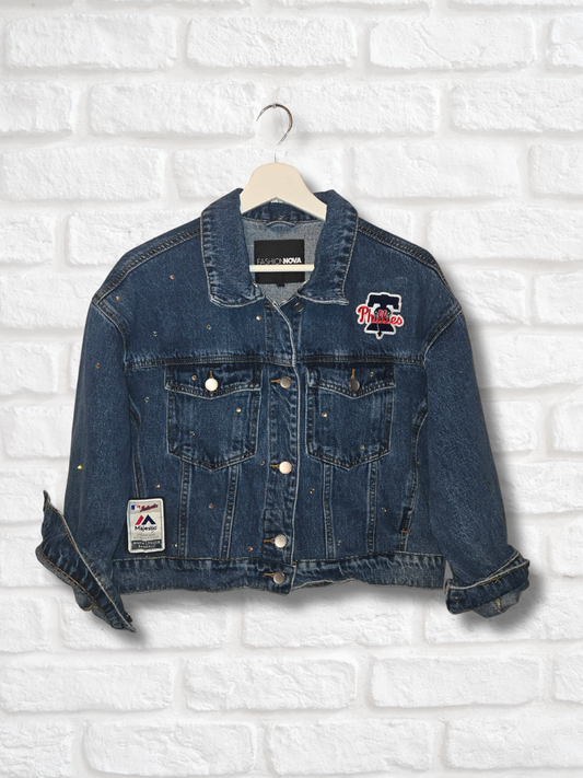 Philadelphia Phillies Crop Denim Jacket