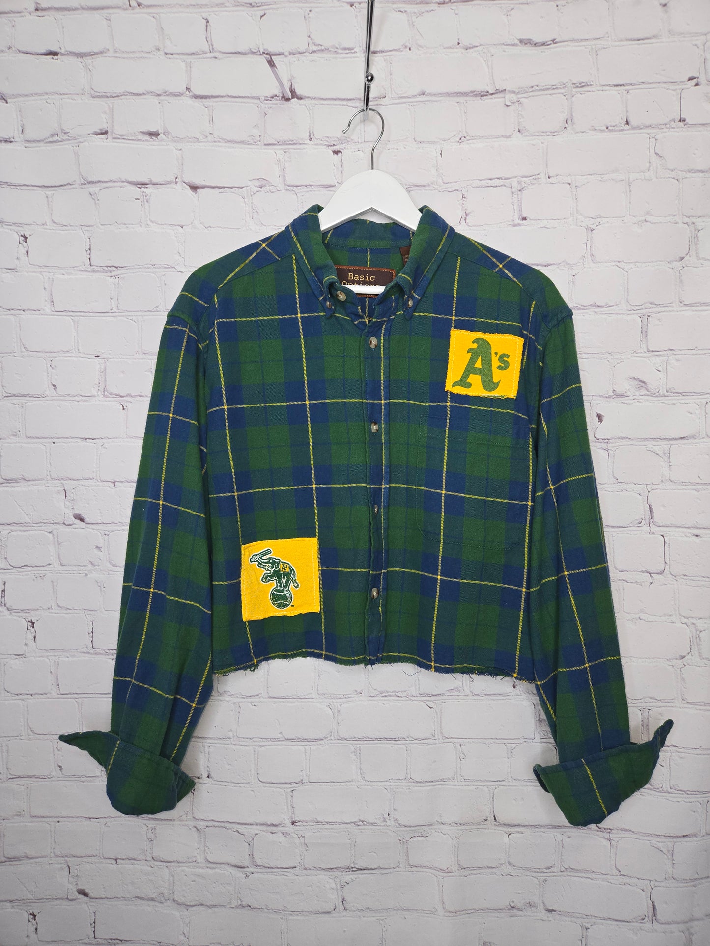 Oakland Athletics Crop Flannel