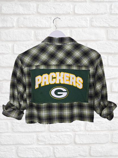 Green Bay Packers Crop Flannel