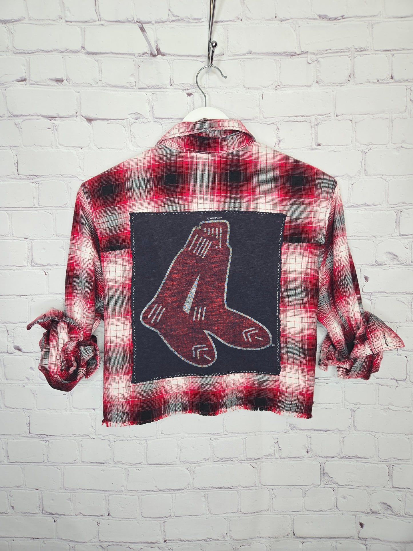 Boston Red Sox Crop Flannel