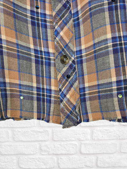Chicago Bears Crop Flannel