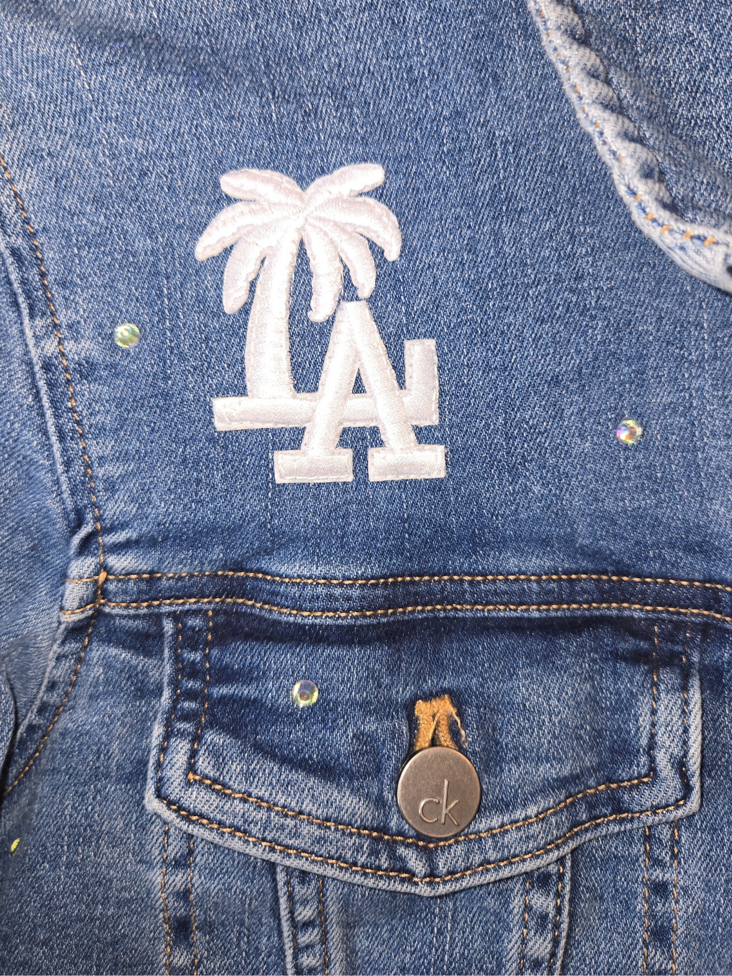 Los Angeles Dodgers Rhinestone Crop Jacket