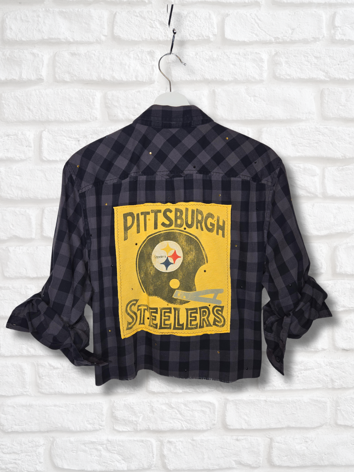 Pittsburgh Steelers Crop Flannel