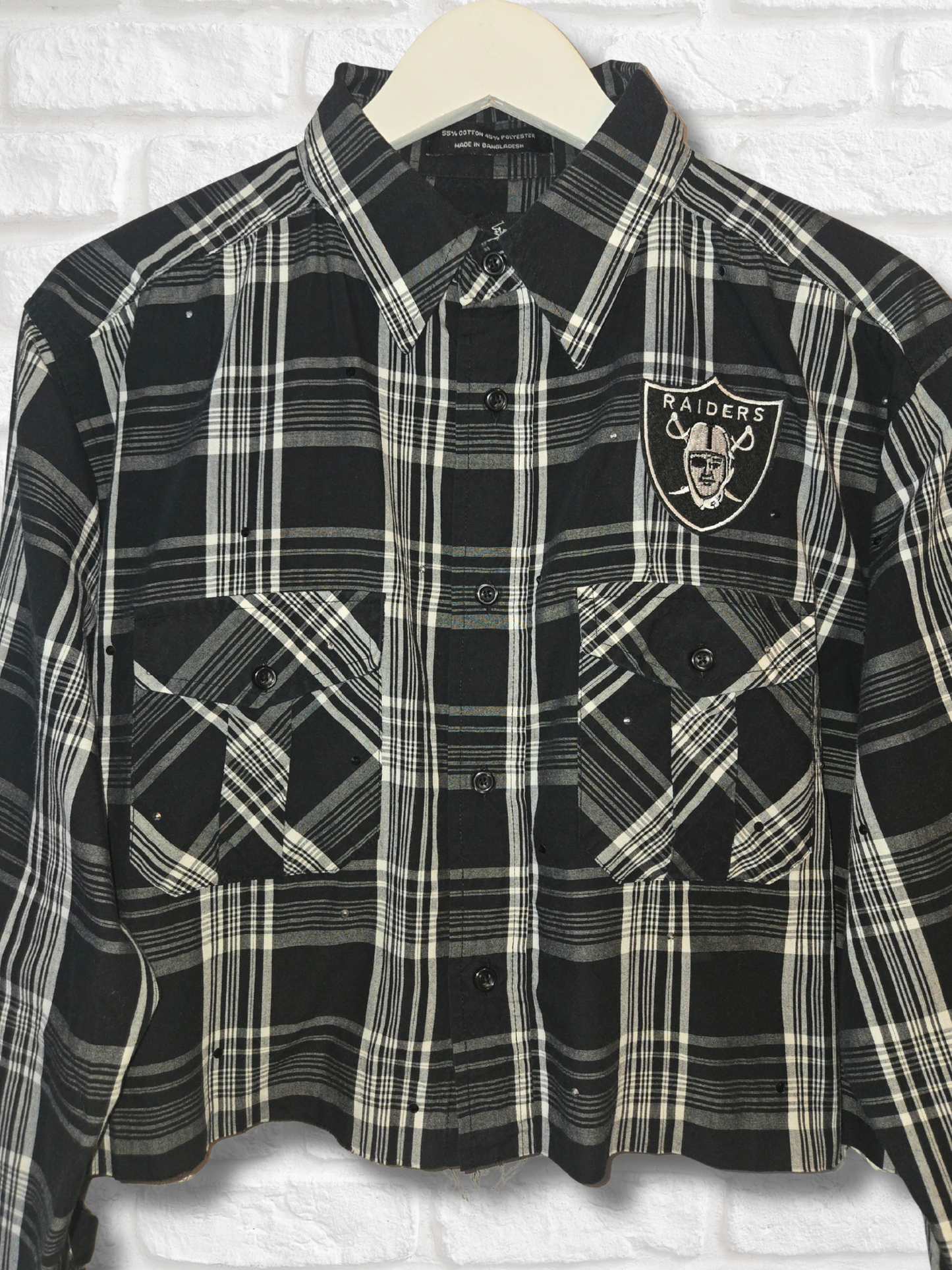 Las Vegas Raiders Crop Flannel