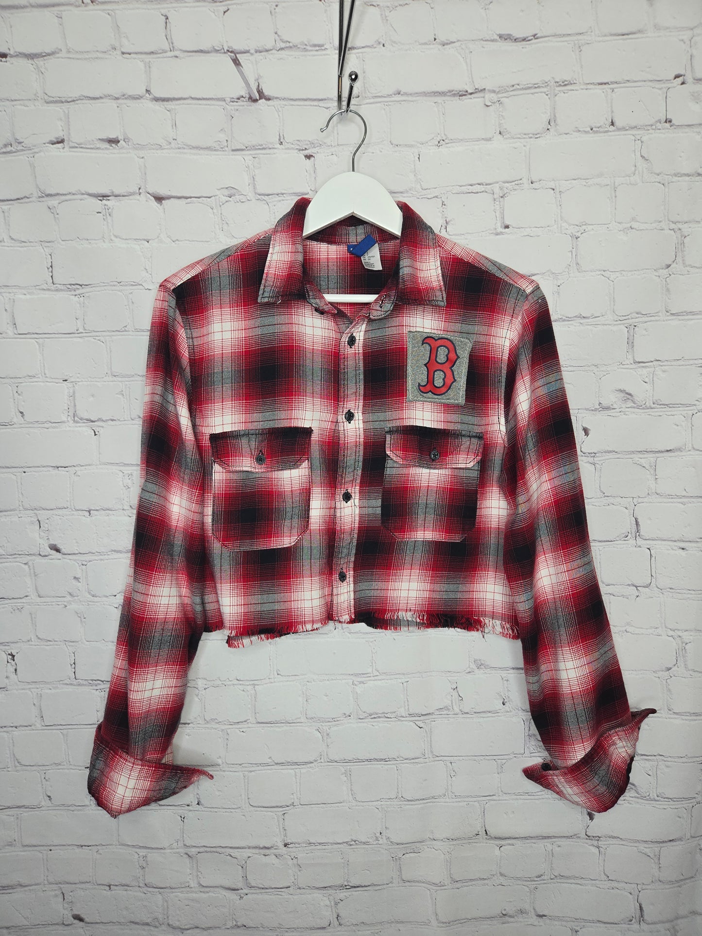 Boston Red Sox Crop Flannel