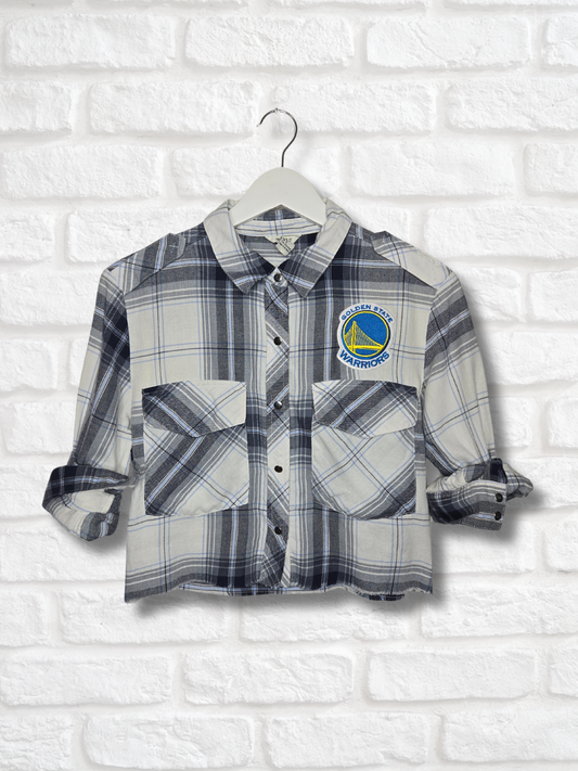 Golden State Warriors Crop Flannel