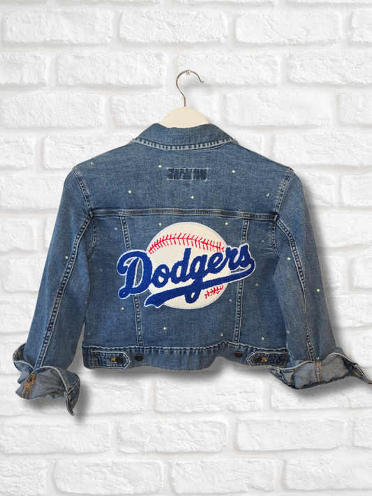 Los Angeles Dodgers Rhinestone Crop Jacket