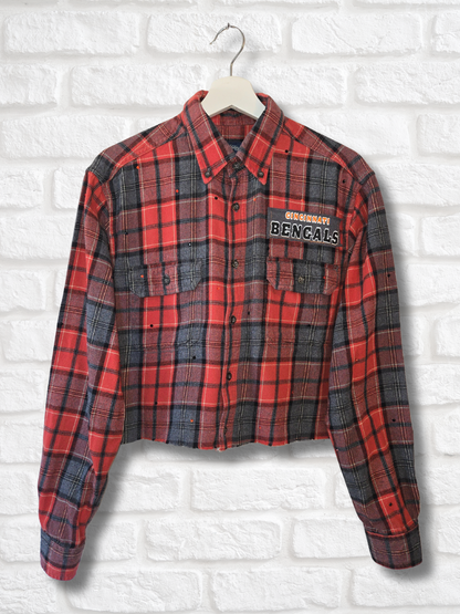 Cincinnati Bengals Crop Flannel