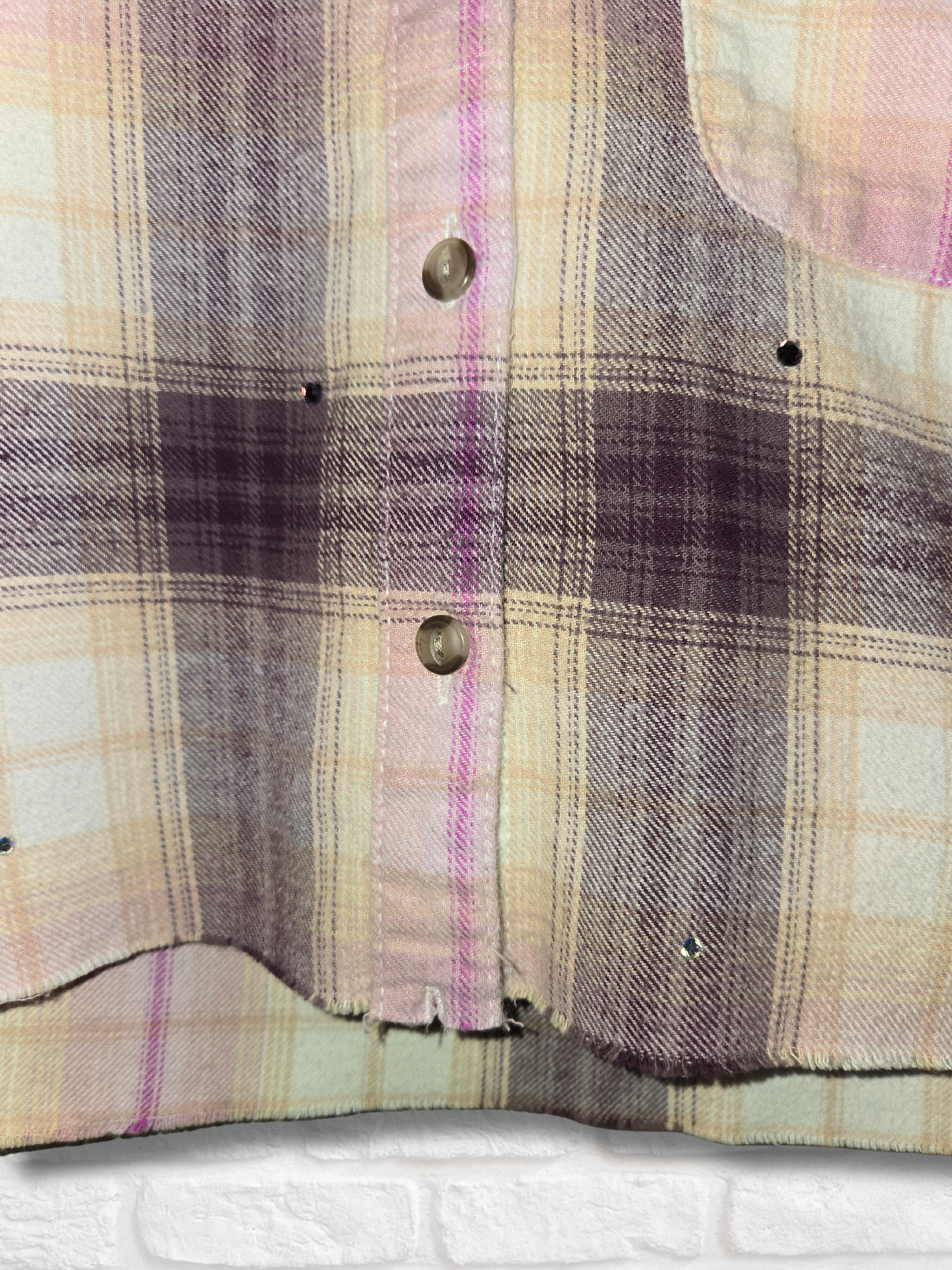 Los Angeles Lakers Rhinestone Crop Flannel