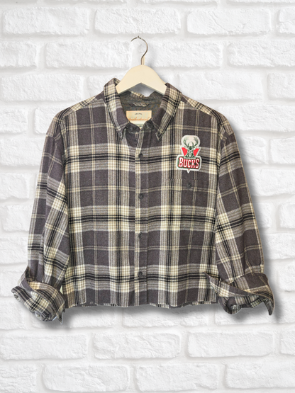 Milwaukee Bucks Crop Flannel