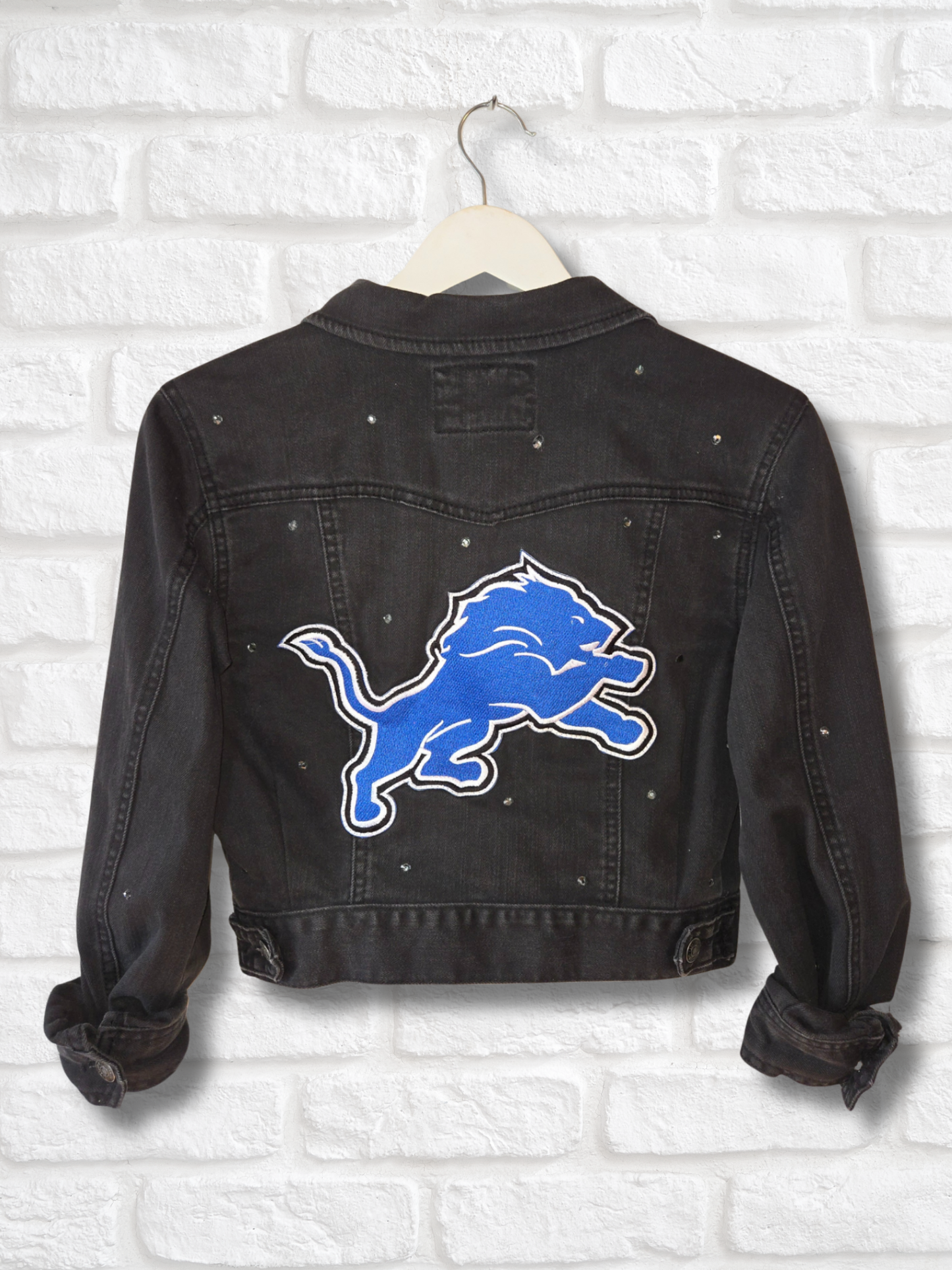 Detroit Lions Crop Denim Jacket