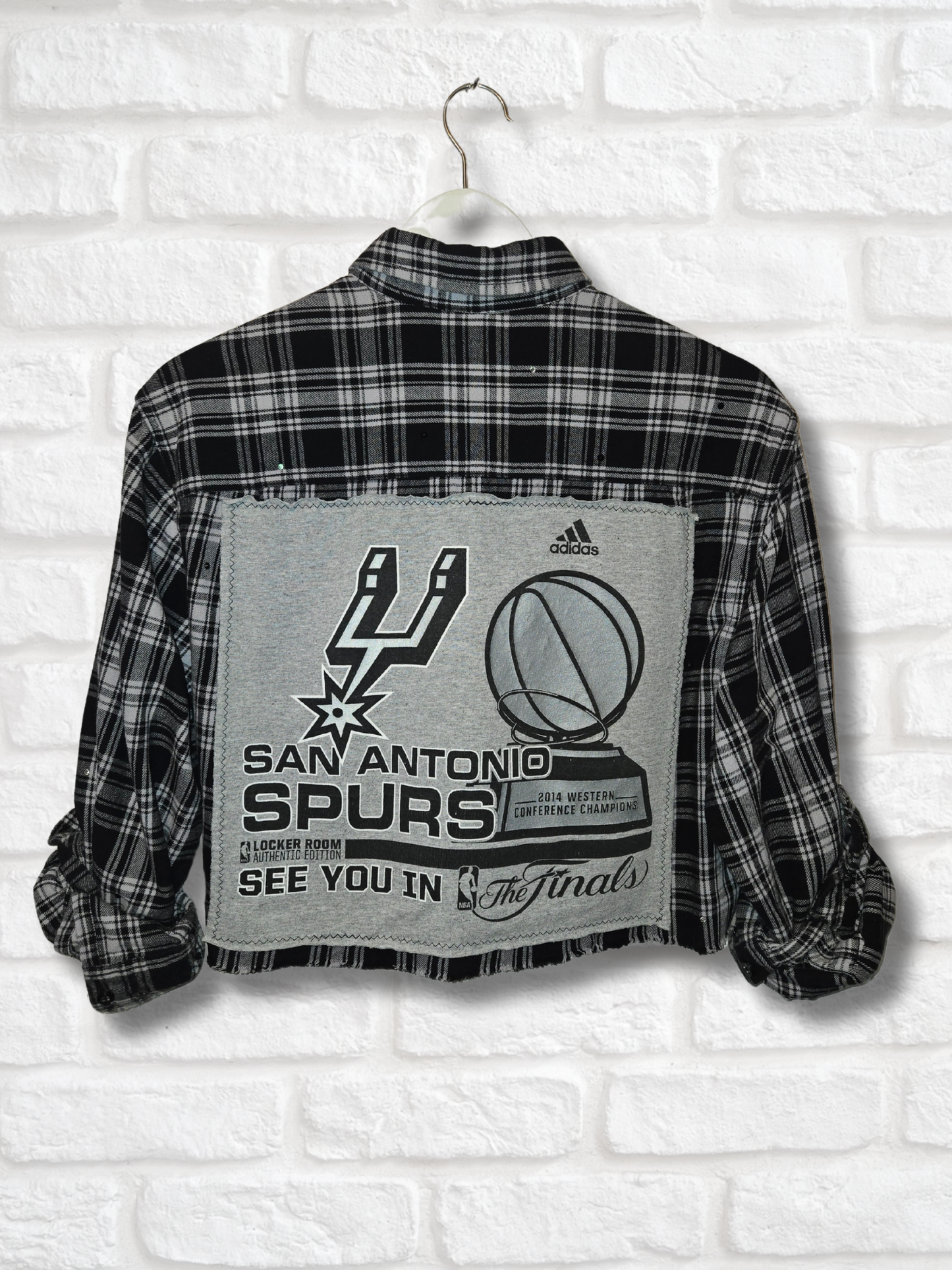 San Antonio Spurs Rhinestone Crop Flannel