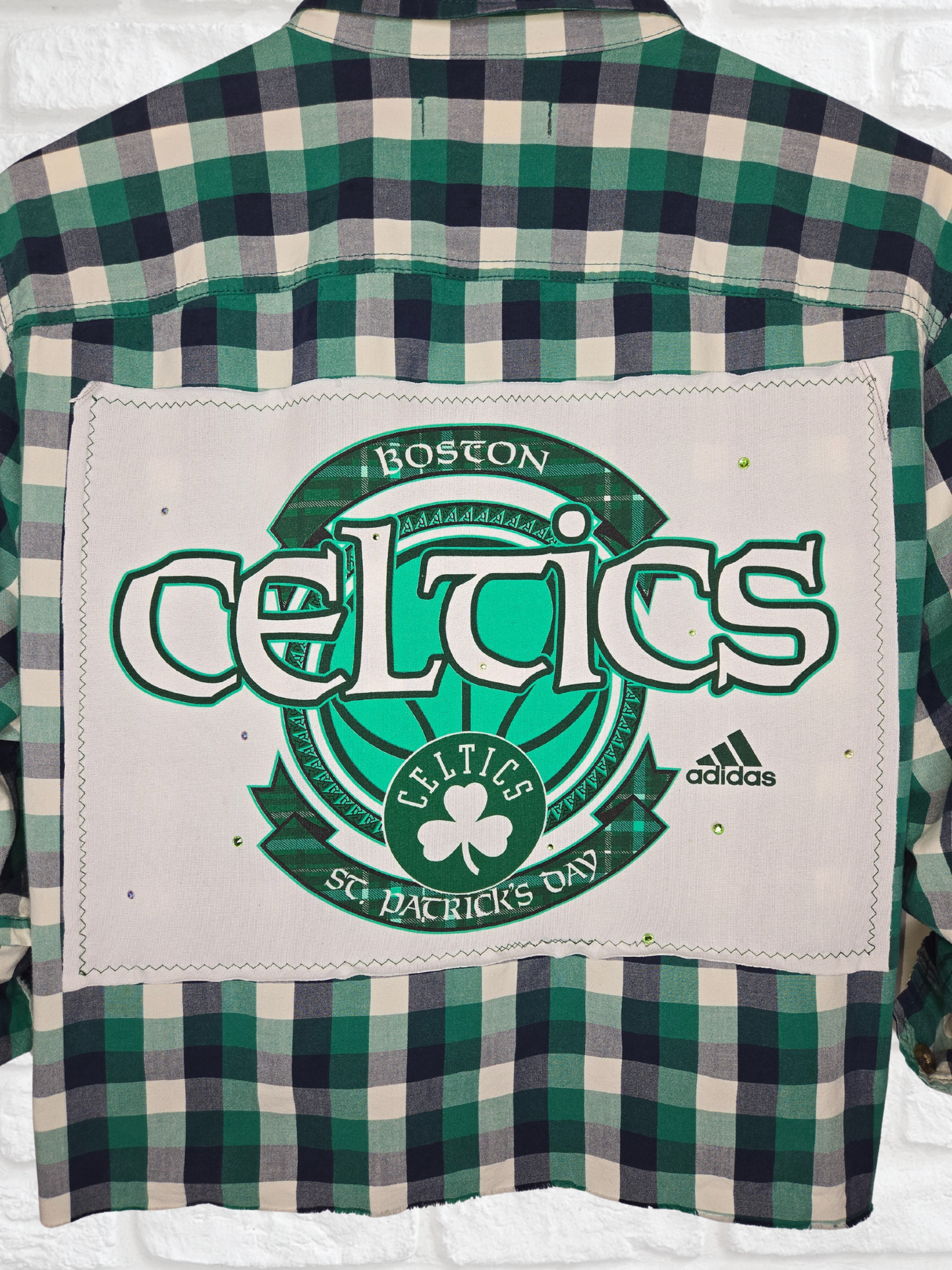 Boston Celtics Crop Flannel