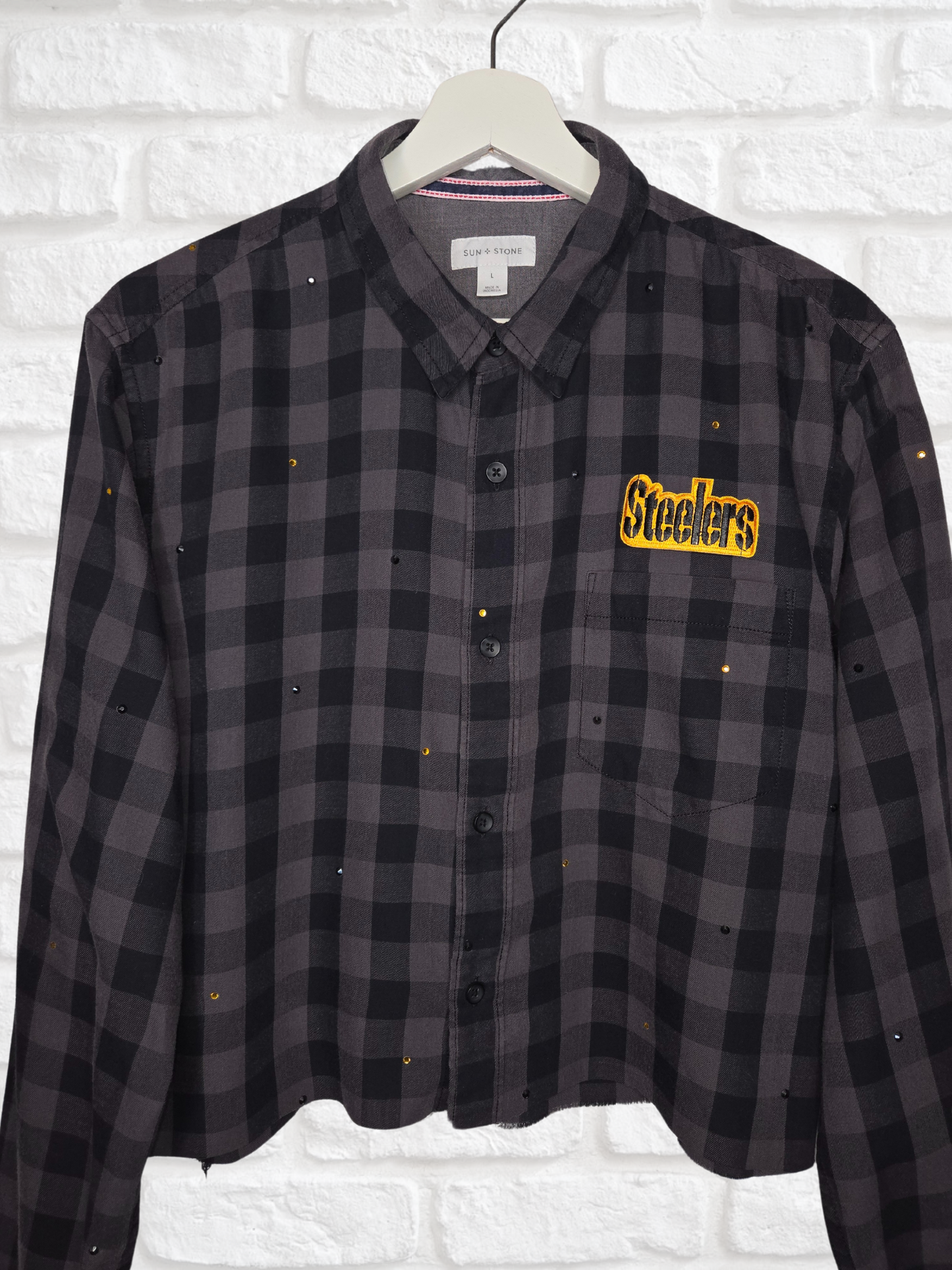 Pittsburgh Steelers Crop Flannel