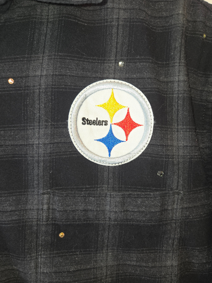 Pittsburgh Steelers Rhinestone Crop Flannel