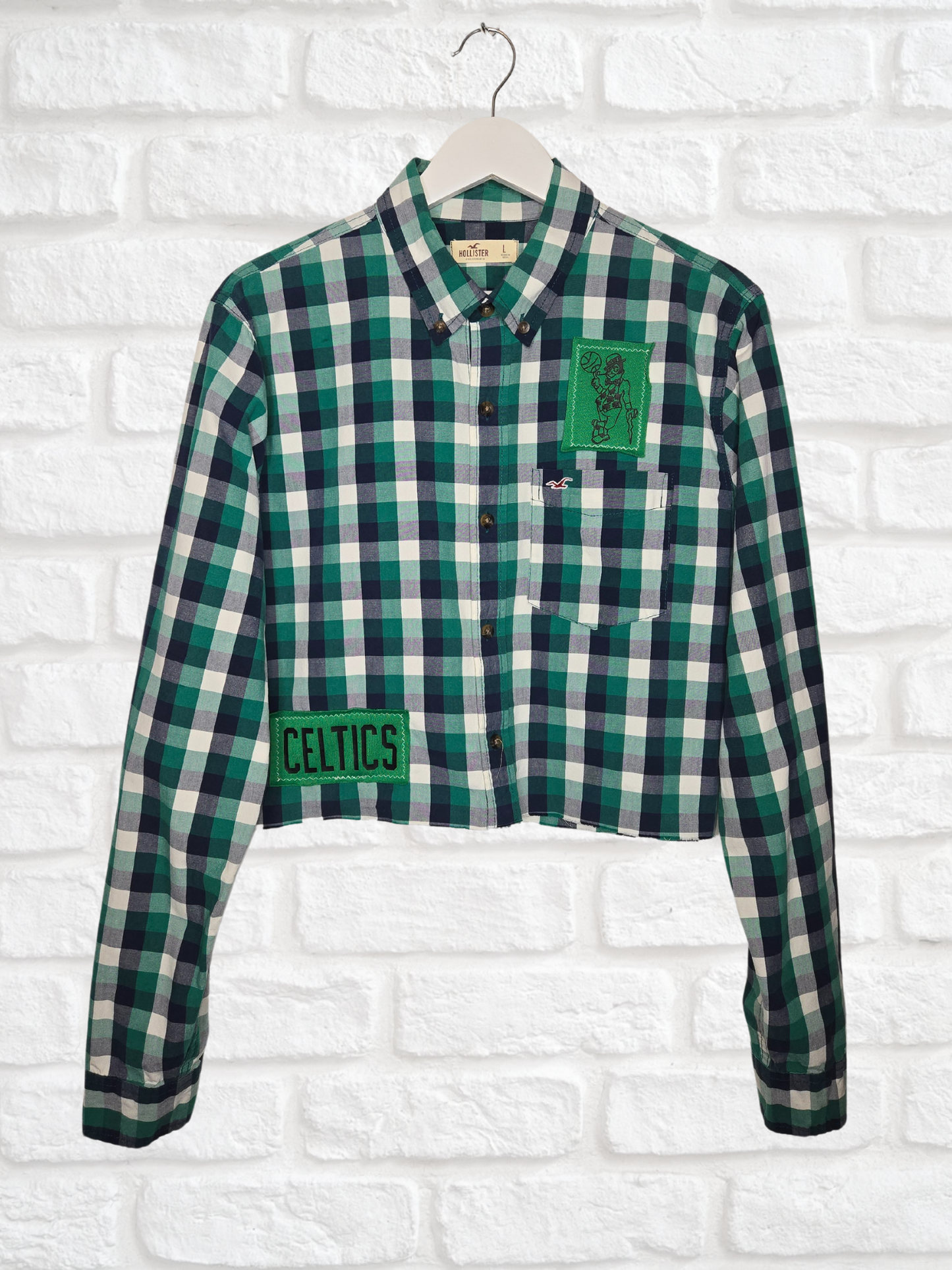 Boston Celtics Crop Flannel