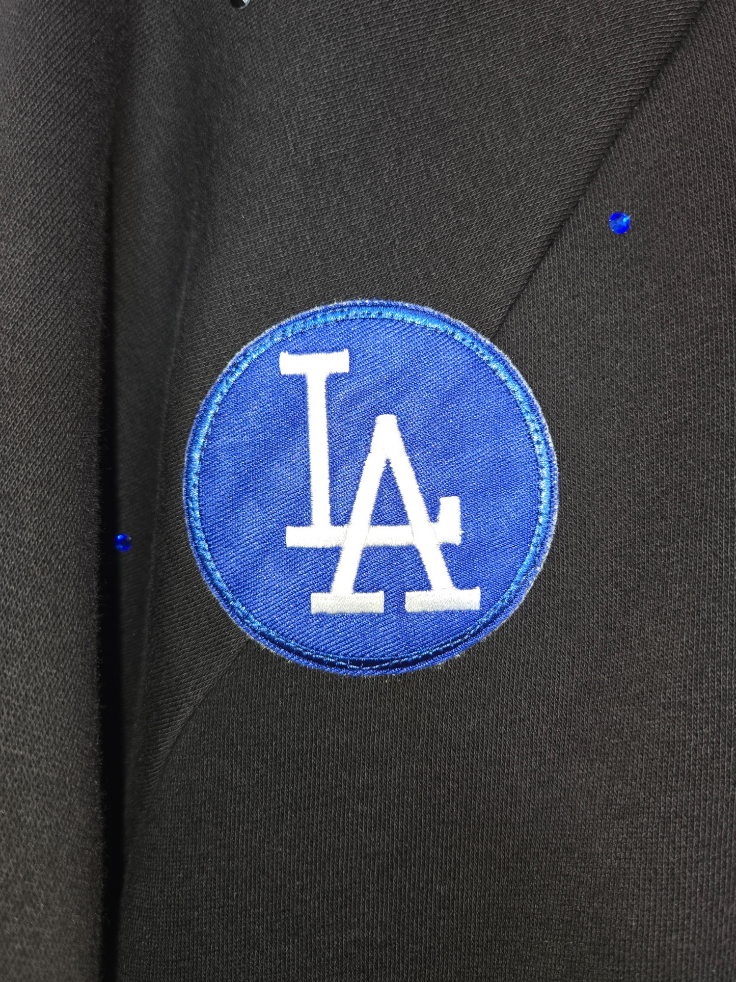 Los Angeles Dodgers Crop Rhinestone Zip-Up Sweatshirt