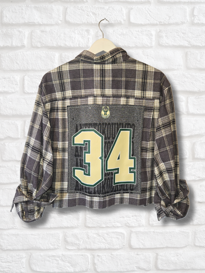 Milwaukee Bucks Crop Flannel