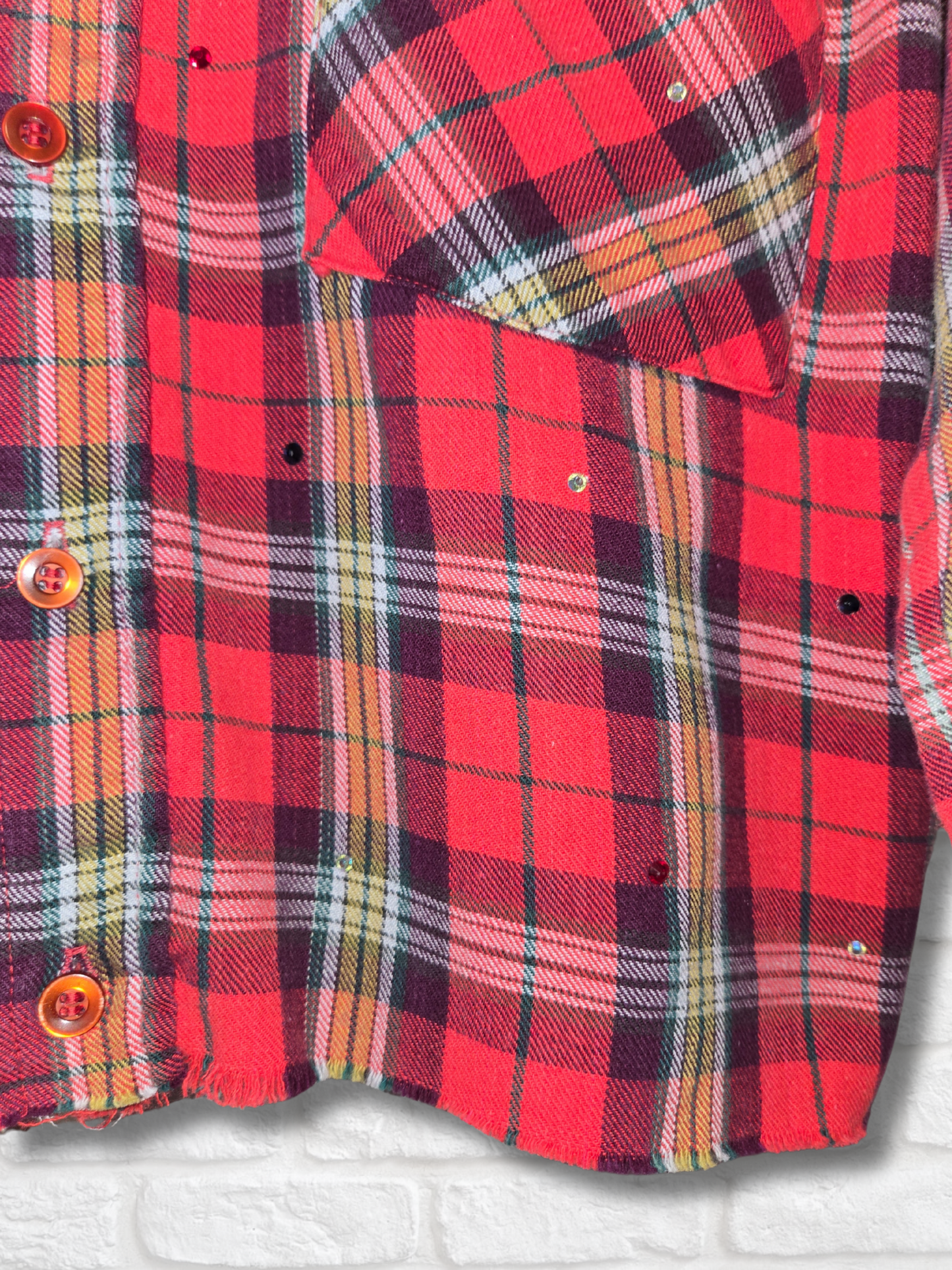 St. Louis Cardinals Rhinestone Crop Flannel