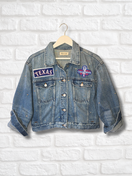 Texas Rangers Crop Denim Jacket