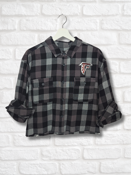 Atlanta Falcons Crop Flannel