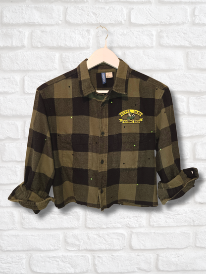 Notre Dame Rhinestone Crop Flannel