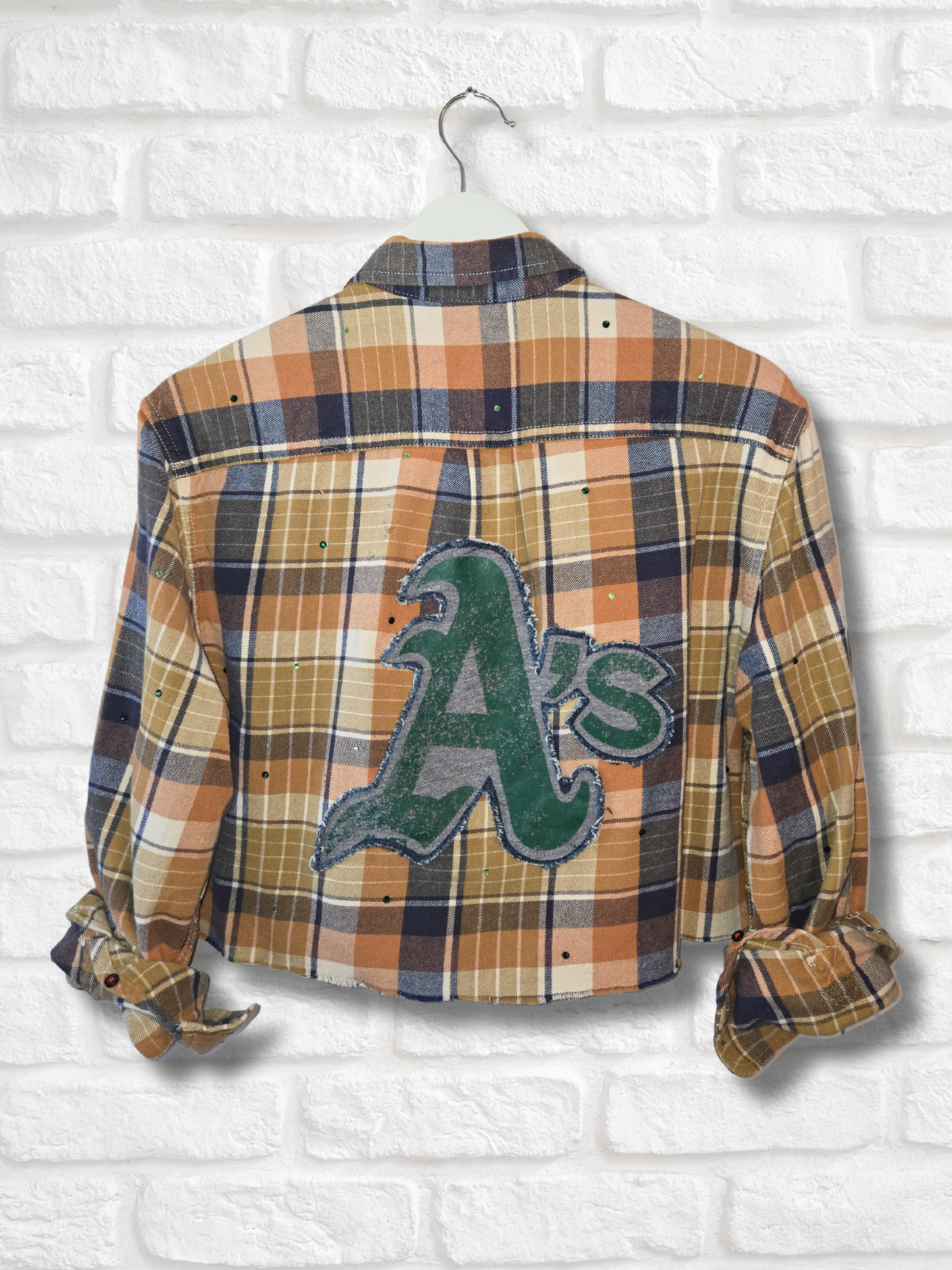 Oakland Athletics Crop Flannel