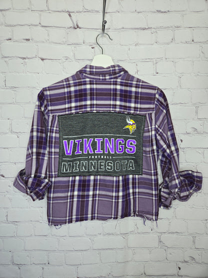 Minnesota Vikings Crop Flannel