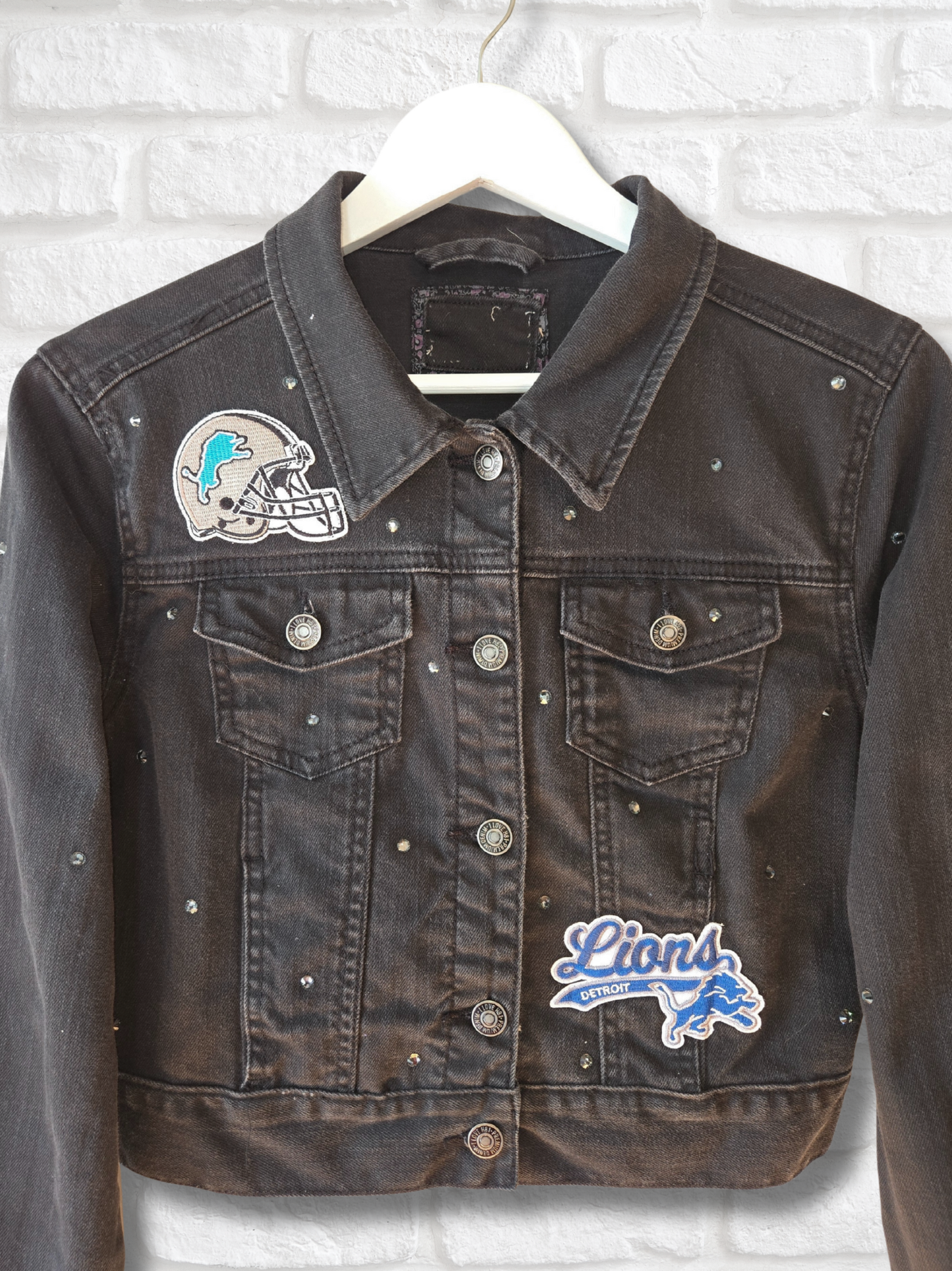 Detroit Lions Crop Denim Jacket