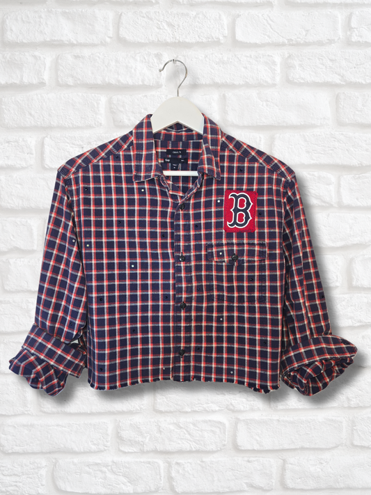 Boston Red Sox Crop Flannel