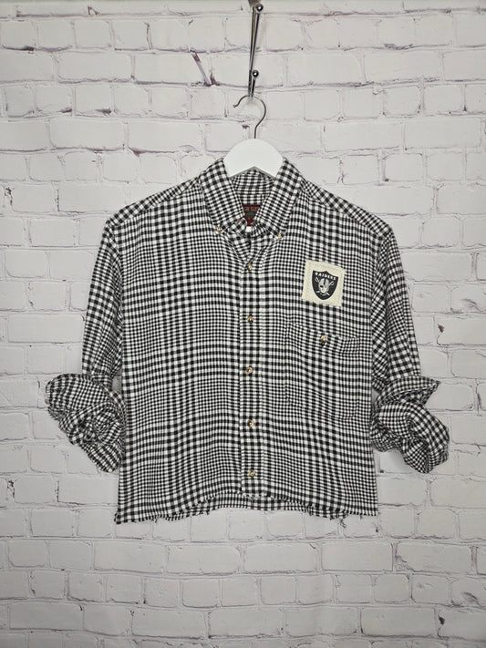 Las Vegas Raiders Crop Flannel