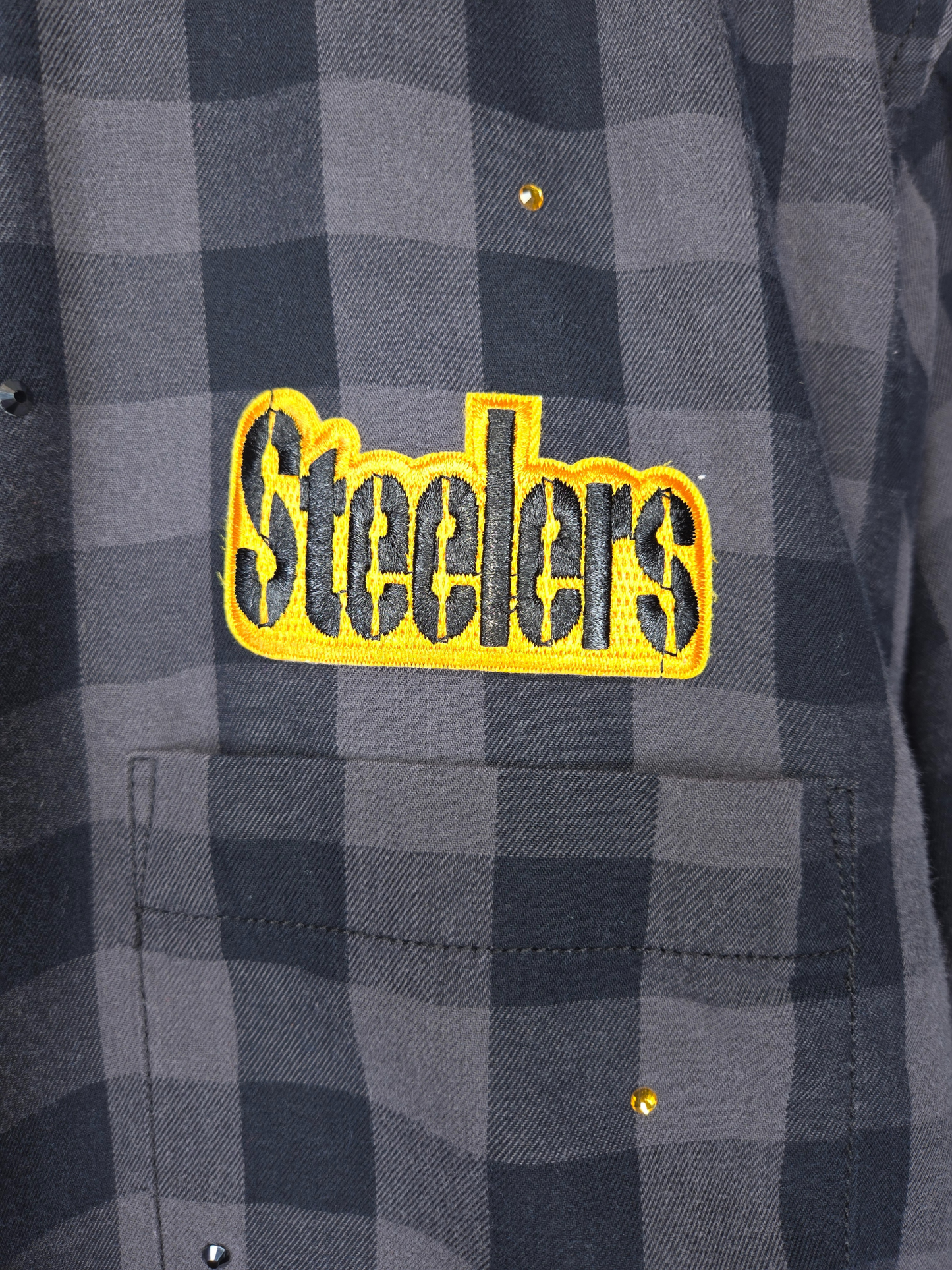 Pittsburgh Steelers Crop Flannel